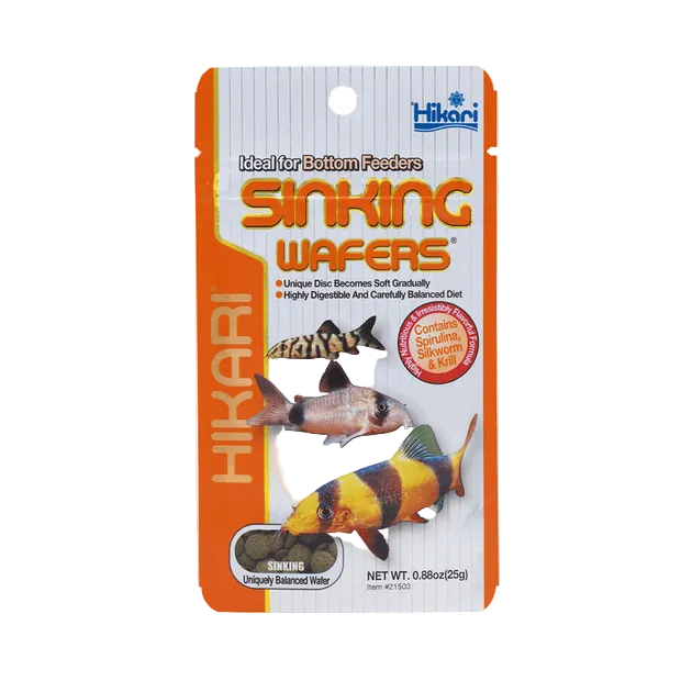 Hikari Sinking Wafers packaging for fish on a white background